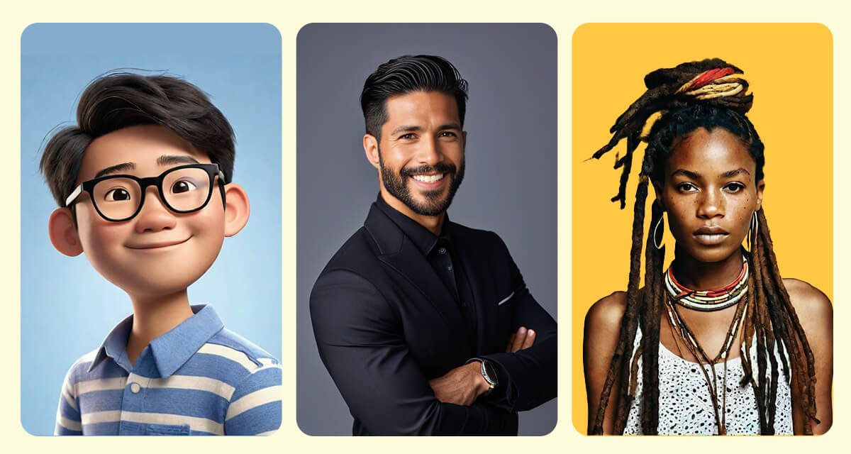 Portrait of an AI-generated visionary character